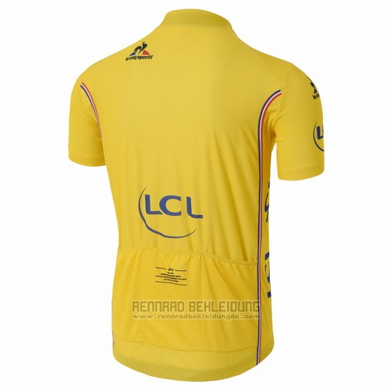 2016 Fahrradbekleidung Tour de France Gelb Trikot Kurzarm und Tragerhose